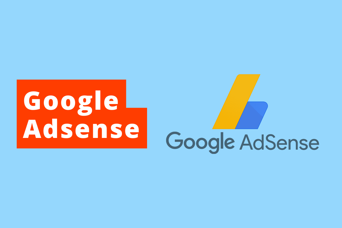 o texto da imagem é Google Adsense e o fundo é azul no lado direito a logo do Google Adsense