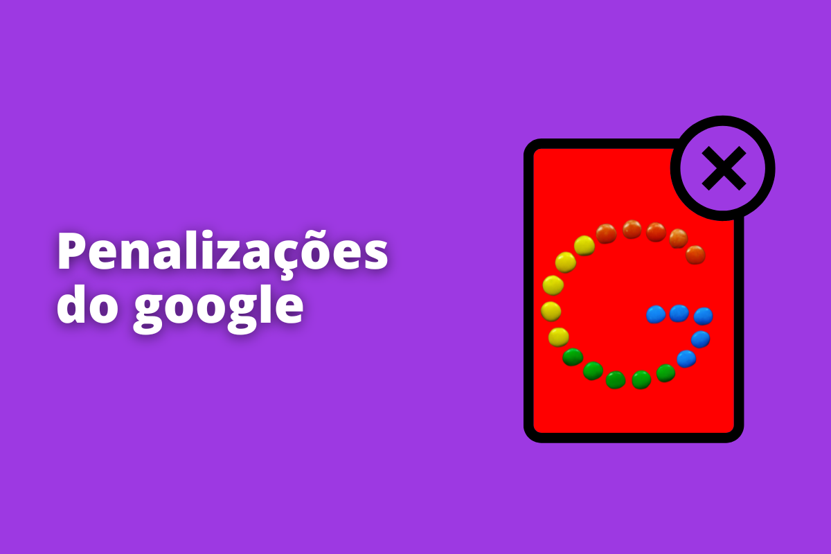Penalizações do Google: A imagem é um desenho e representa um cartão vermelho com o símbolo do Google no centro.