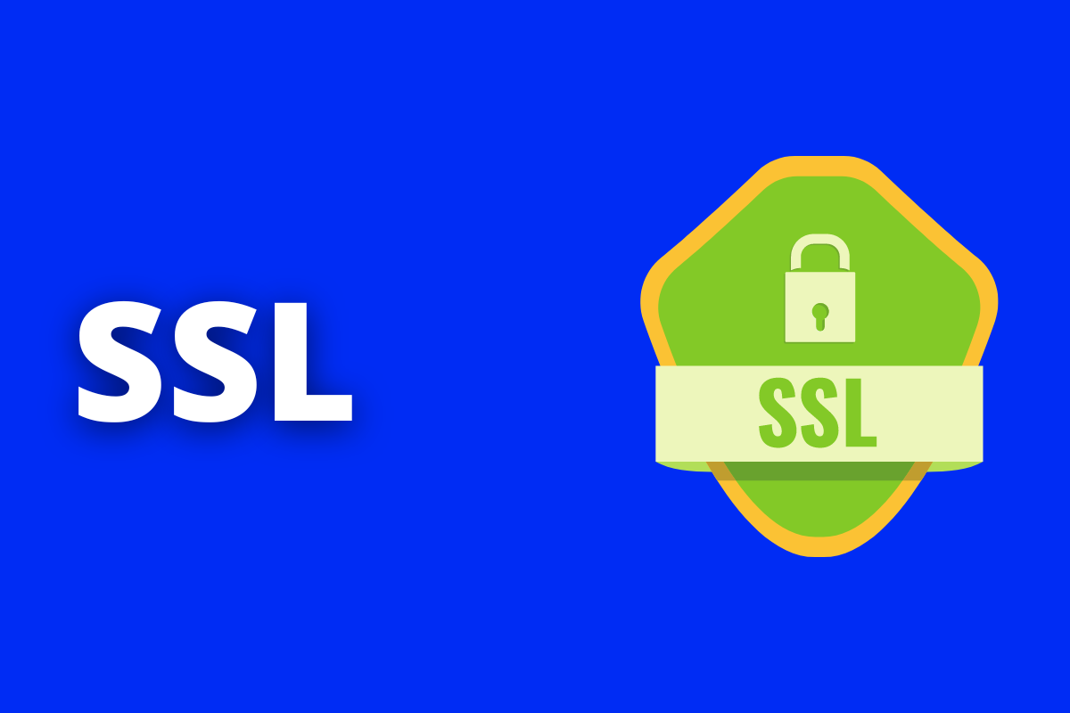 SSL: A imagem é um desenho e representa a segurança que o SSL Web oferece. O fundo da imagem é azul e tem - se escrito SSL